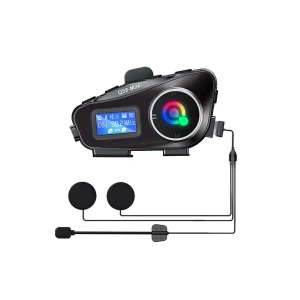 Q58-max Radyolu 2 Kişi Bağlantılı Bluetooth Kask Kulaklık Ekranlı Fenerli Müzik Ve Telsiz Intercom