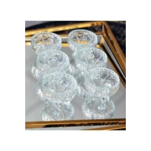 Rayan Cam Ayaklı Kase 6lı Kristal Görünüm