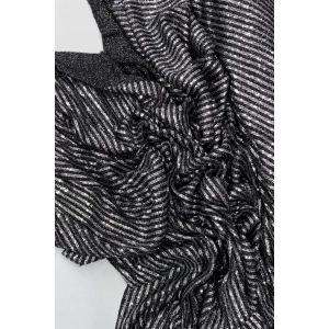 Sakallı Çizgili Pullu Kumaş  Pullu Payet Kumaş Abiye Nişan Düğün Siyah