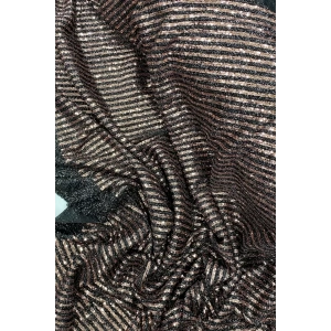 Sakallı Çizgili Pullu Kumaş  Pullu Payet Kumaş Abiye Nişan Düğün Siyah Bakır