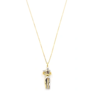 Sarılan Çift Kolye - Altın