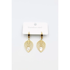 Sedef Yaprak Küpe - Altın