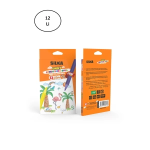 Silka Jumbo Üçgen 12 Renk Kuruboya 12li