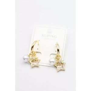 Taşlı Charm Küpe - Altın