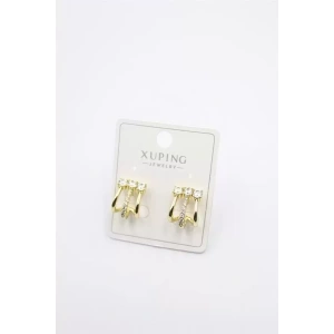 Taşlı Çoklu Görünümlü Küpe - Altın