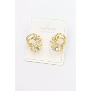 Taşlı Çoklu Görünümlü Küpe - Altın