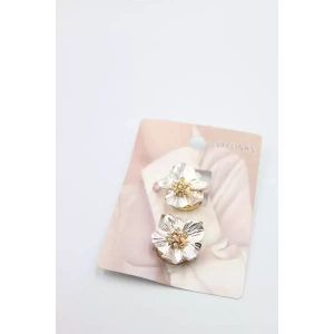 Taşlı Düğme Broş - Altın