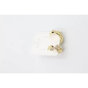 Taşlı Halka Küpe - Altın