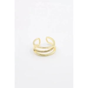 Taşlı Halka Yüzük - Altın