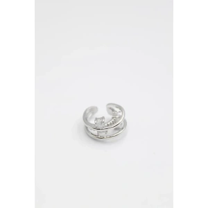 Taşlı Kıkırdak Küpe - Gümüş