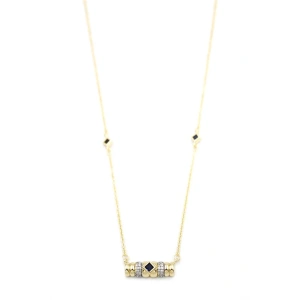 Taşlı Kolye - Siyah