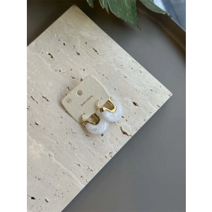 Taşlı Küpe - Beyaz