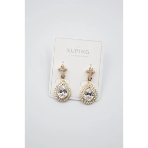 Taşlı Küpe - Beyaz