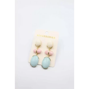 Taşlı Küpe - Pembe