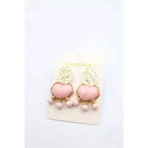 Taşlı Küpe - Pembe