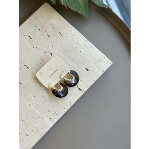 Taşlı Küpe - Siyah