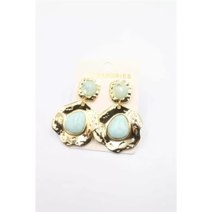 Taşlı Küpe - Turkuaz