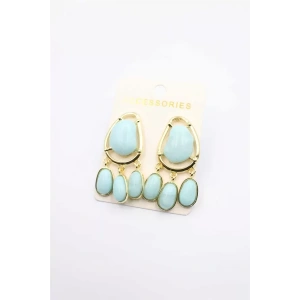 Taşlı Küpe - Turkuaz