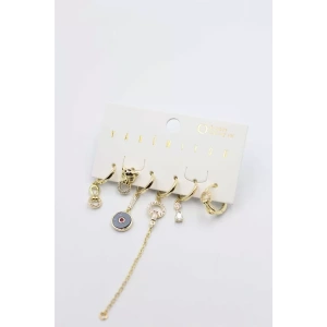 Taşlı Set Küpe - Altın