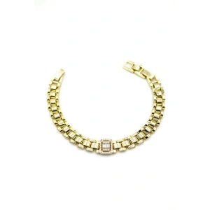 Taşlı Vip Bileklik - 14K Altın