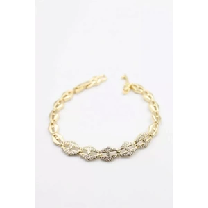 Taşlı Vip Bileklik - Altın