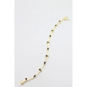 Taşlı Vip Bileklik - Altın