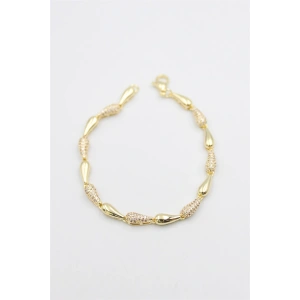 Taşlı Vip Bileklik - Altın