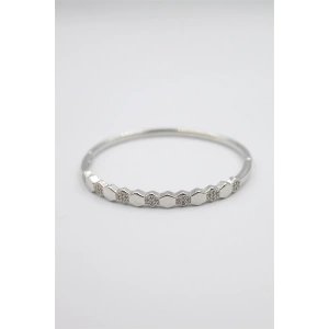 Taşlı Vip Bilezik - Gümüş