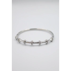 Taşlı Vip Bilezik - Gümüş