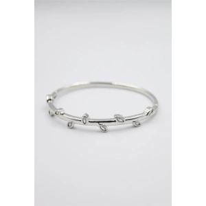 Taşlı Vip Bilezik - Gümüş