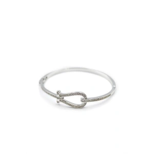 Taşlı Vip Bilezik - Gümüş