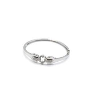 Taşlı Vip Bilezik - Gümüş