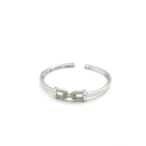 Taşlı Vip Bilezik - Gümüş