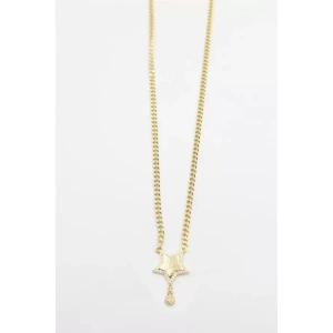 Taşlı Yıldız Vip Kolye - Altın