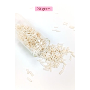 Uzun Boru Kesme Boncuk Çap 2mm Uzunluk 10 mm - 20 Gram - Açık Krem - BNC259