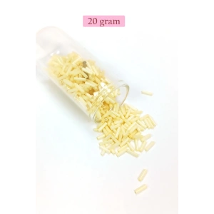 Uzun Boru Kesme Boncuk Çap 2mm Uzunluk 10 mm - 20 Gram - Krem - BNC234