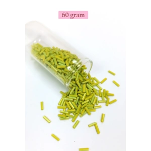 Uzun Boru Kesme Boncuk Çap 2mm Uzunluk 10 mm - 60 Gram - Yeşil - BNC282