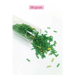 Uzun Boru Kesme Boncuk Çap 2mm Uzunluk 10 mm - 60 Gram - Yeşil - BNC295
