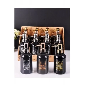 Yaldızlı Siyah Sıvı Sabunluk 1 Adet Royaleks-PAÇİ400708