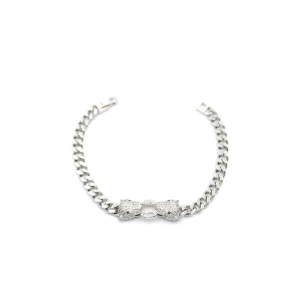 Zirkon Taşlı Leopar Bileklik - Gümüş