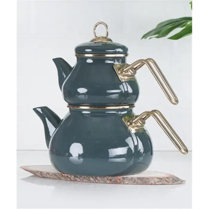 ACAR QUALİTA ROLY&POLY TOMBUL EMAYE ÇAYDANLIK TK/ PETROL GRİ XAP-22-0051/6