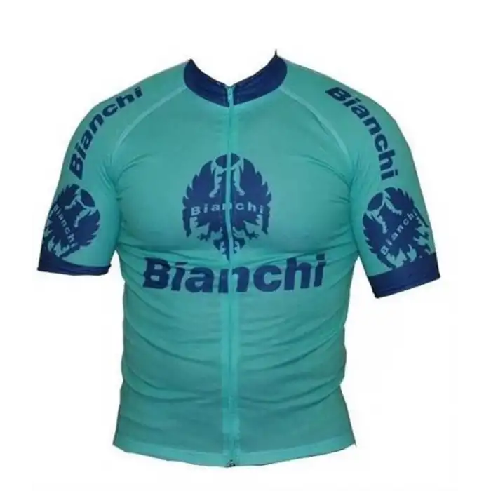 BIANCHI BİSİKLET FORMASI KISA KOL DİK YAKA FERMUARLI CELESTE S BEDEN