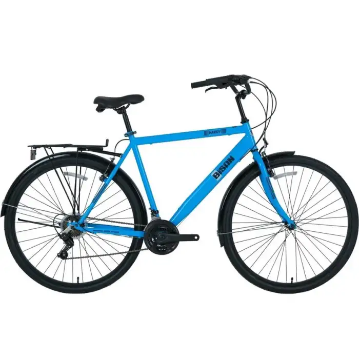BİSAN HARDY ERKEK ŞEHİR BİSİKLETİ 55CM V 28 JANT 21 VİTES AÇIK MAVİ SİYAH BEYAZ
