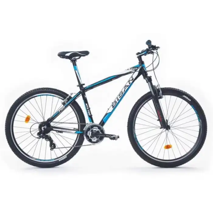 BİSAN MTX 7100 ERKEK DAĞ BİSİKLETİ 48CM V 27.5 JANT 21 VİTES MAT SİYAH MAVİ