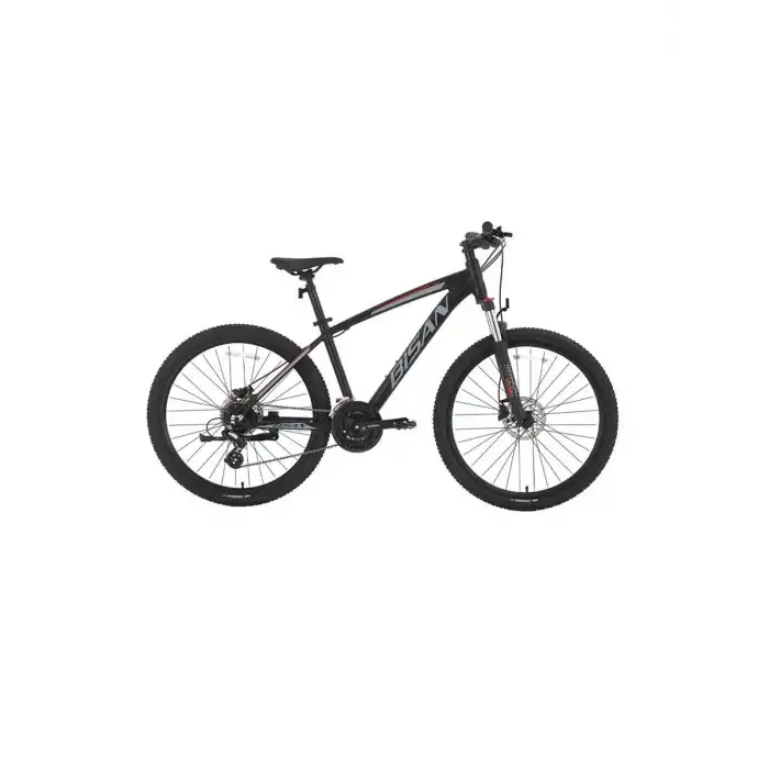 BİSAN MTX 7300 ERKEK DAĞ BİSİKLETİ 39.5 CM HD 26 JANT 24 VİTES MAT SİYAH GRİ