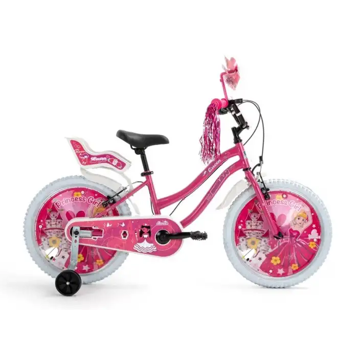 BİSAN QUEEN KIZ ÇOCUK BİSİKLETİ 30CM V 20 JANT METALİK PEMBE PEMBE