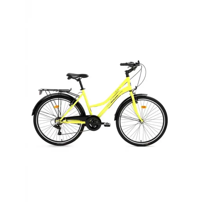 BİSAN SMILE BAYAN ŞEHİR BİSİKLETİ 44CM V 28 JANT 7 VİTES SARI SİYAH