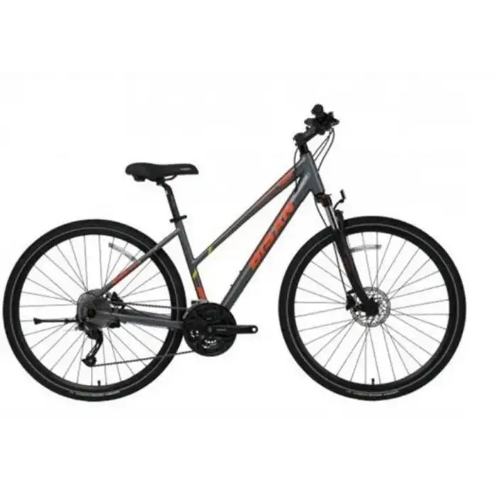 BİSAN TRX 8300 KADIN ŞEHİR BİSİKLETİ 45CM MD 28 JANT 24 VİTES TOURNEY METALİK GRİ TURUNCU