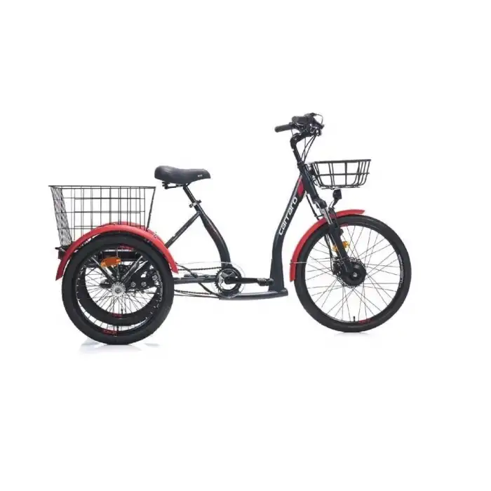 CARRARO E-LINE ePACK 2.1 UNISEX BİSİKLET 410H HD 24 JANT NEX.3 VİTES MAT SİYAH KIRMIZI GRİ