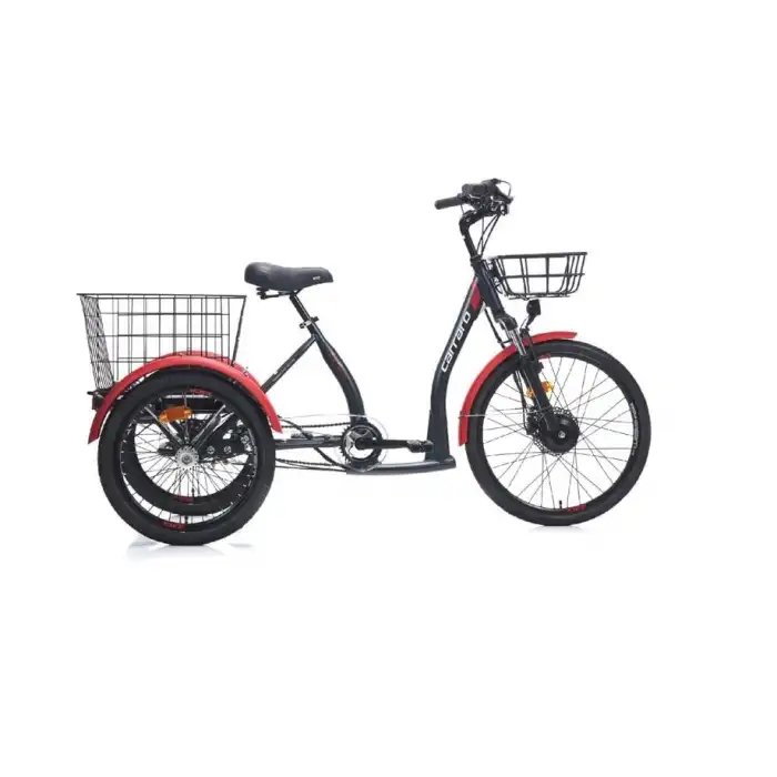 CARRARO E-LINE ePACK 2.1 UNISEX BİSİKLET 410H HD 24 JANT NEX.3 VİTES MAT SİYAH KIRMIZI GRİ